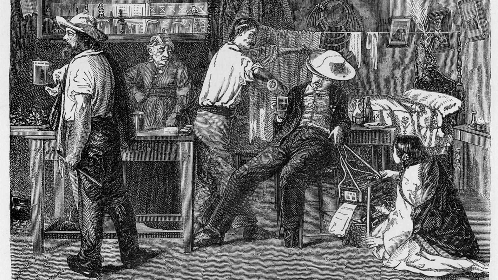 El falte en un puesto de licor (después de M. A. Caro)