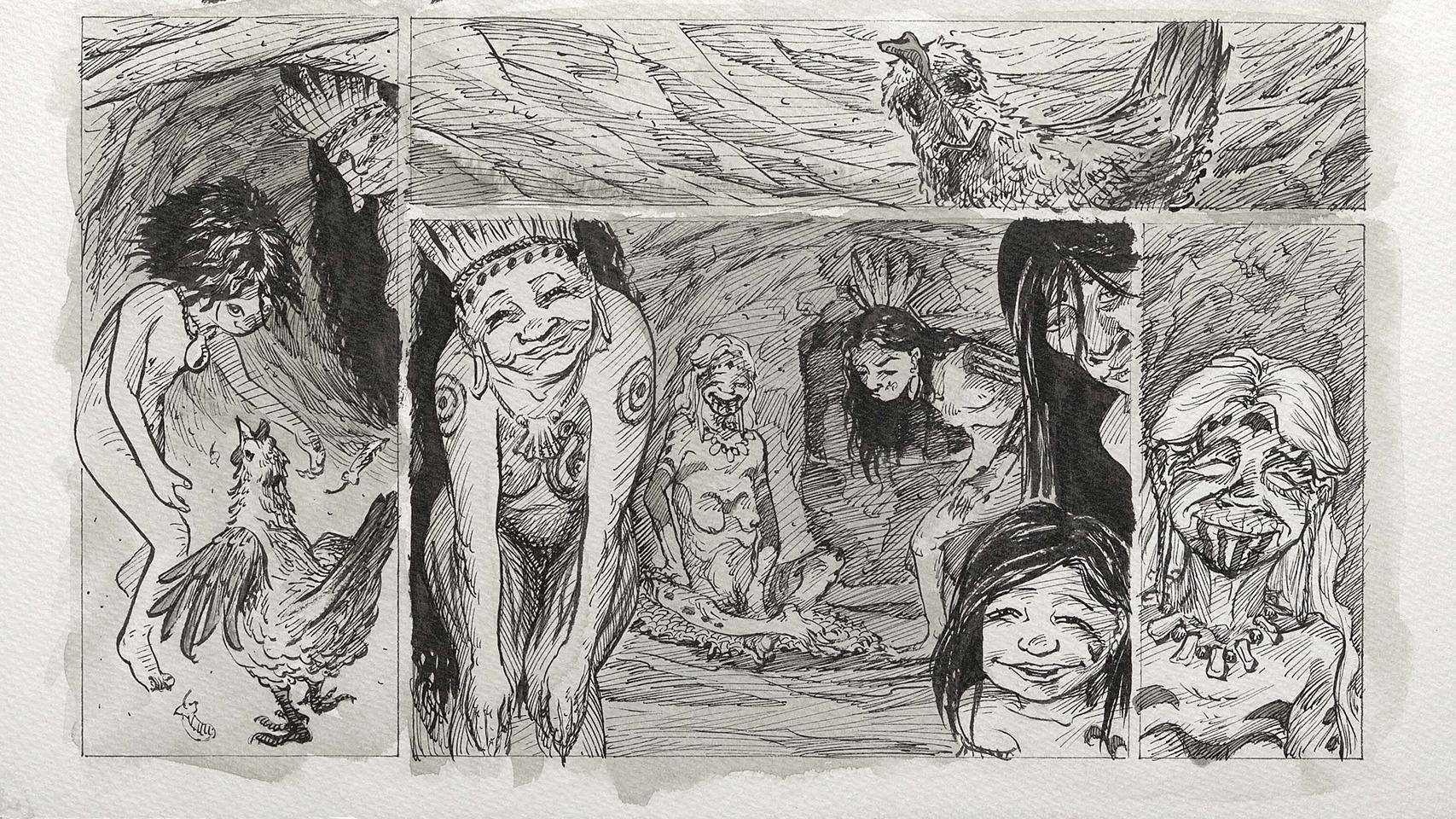 Ilustraciones para la novela gráfica "Varua Rapa Nui"
