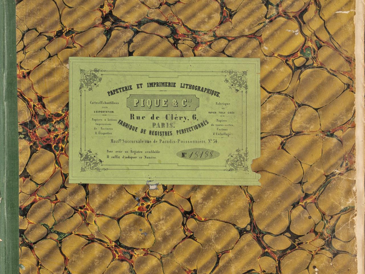 Hoja de guarda libro de ventas Sastrería Pinaud