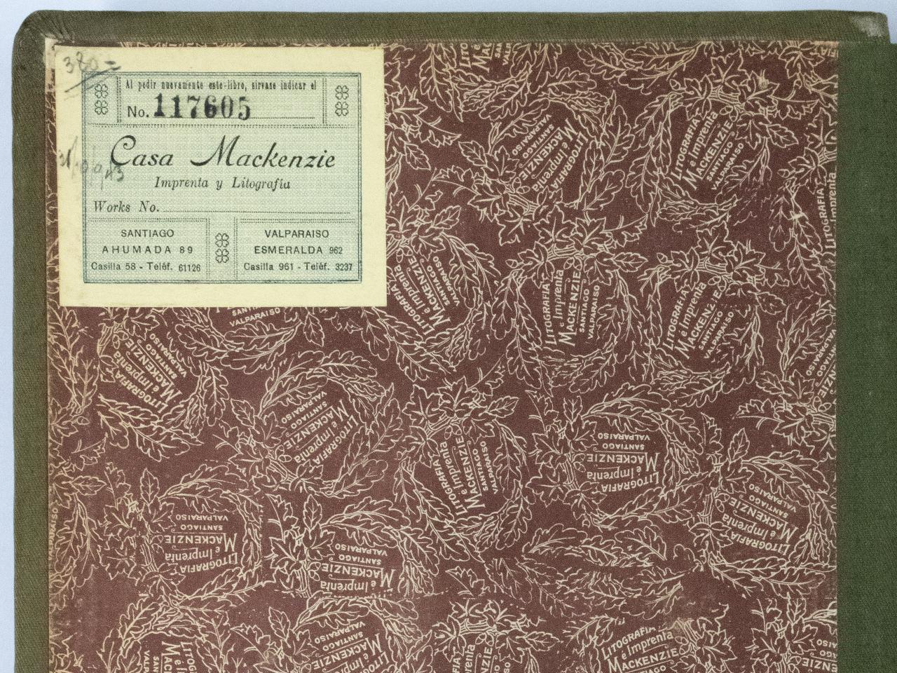 Hoja de guarda libro de ventas Sastrería Pinaud