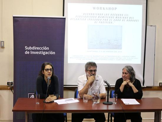 Rosario Fernández, Universidad Academia de Humanismo Cristiano; Daniel Quiroz y Susana Herrera, Subdirección de Investigación.