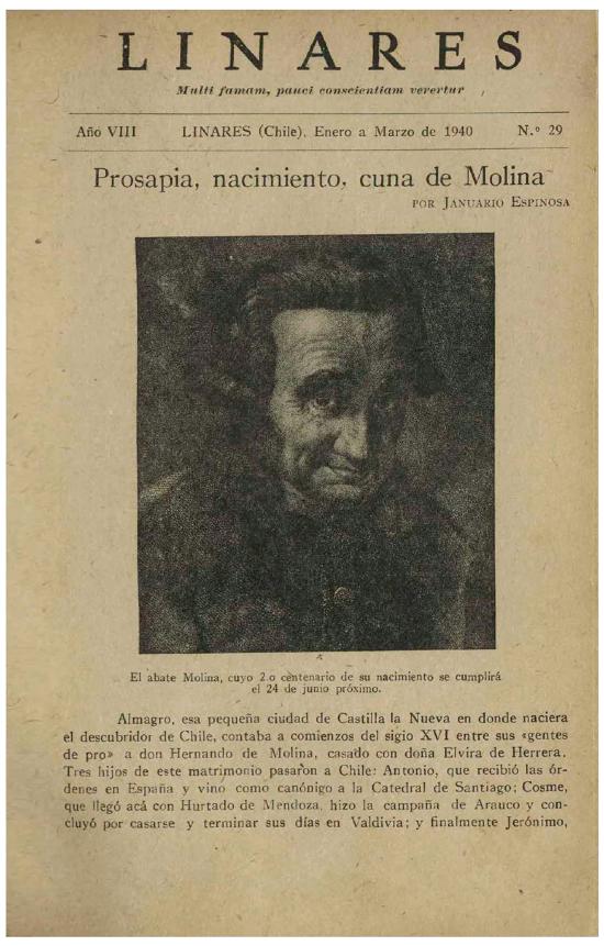 Prosapia, nacimiento, cuna de Molina