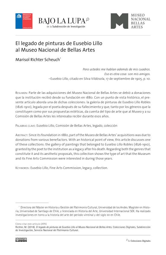 El legado de pinturas de Eusebio Lillo al Museo Nacional de Bellas Artes 