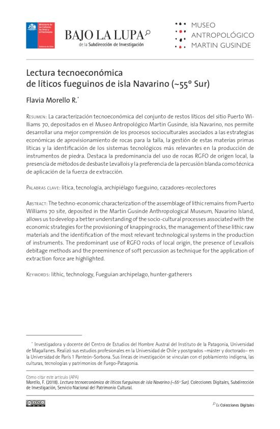 Lectura tecnoeconómica de líticos fueguinos de isla Navarino (~55º Sur)