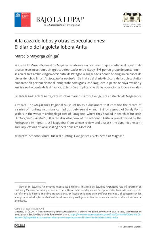 A la caza de lobos y otras especulaciones: El diario de la goleta lobera Anita