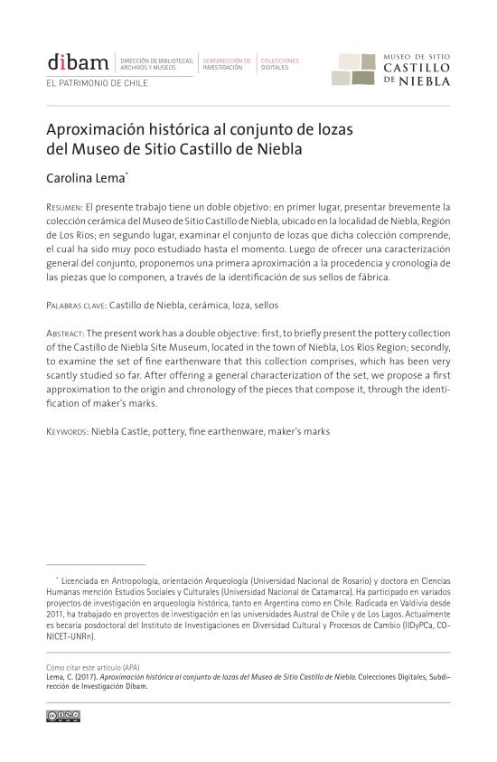 Aproximación histórica al conjunto de lozas del Museo de Sitio Castillo de Niebla