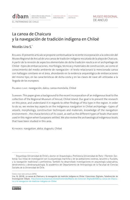 La canoa de Chaicura y la navegación de tradición indígena en Chiloé.