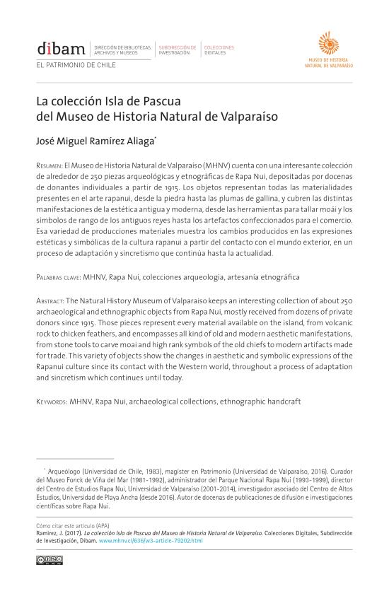 La colección Isla de Pascua del Museo de Historia Natural de Valparaíso.