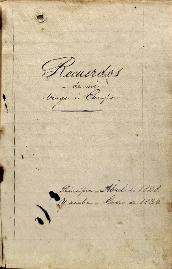Portada diario de viaje de José María León de la Barra