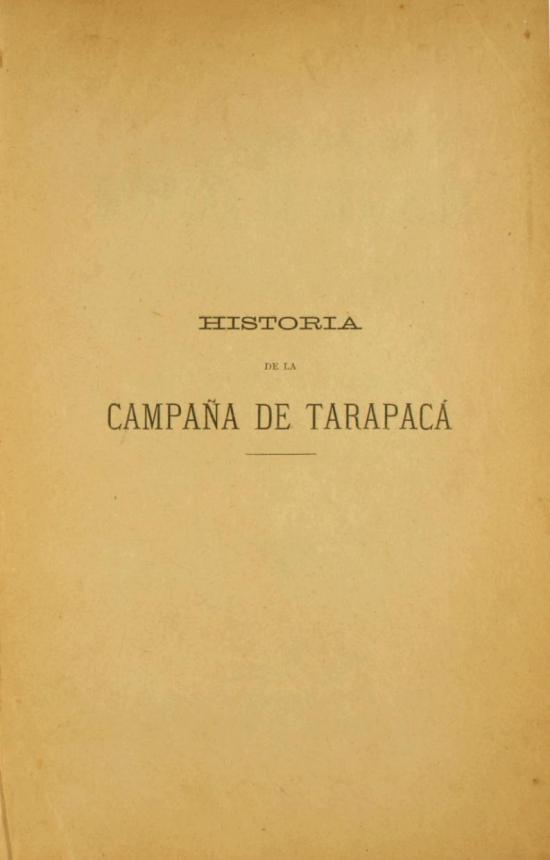 Historia de la Campaña de Tarapacá