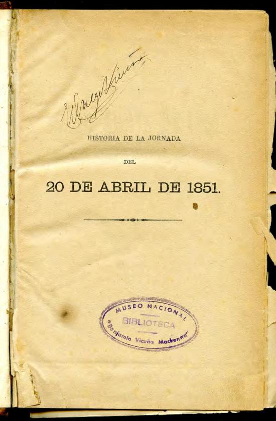 Historia de la jornada del 20 de abril de 1851