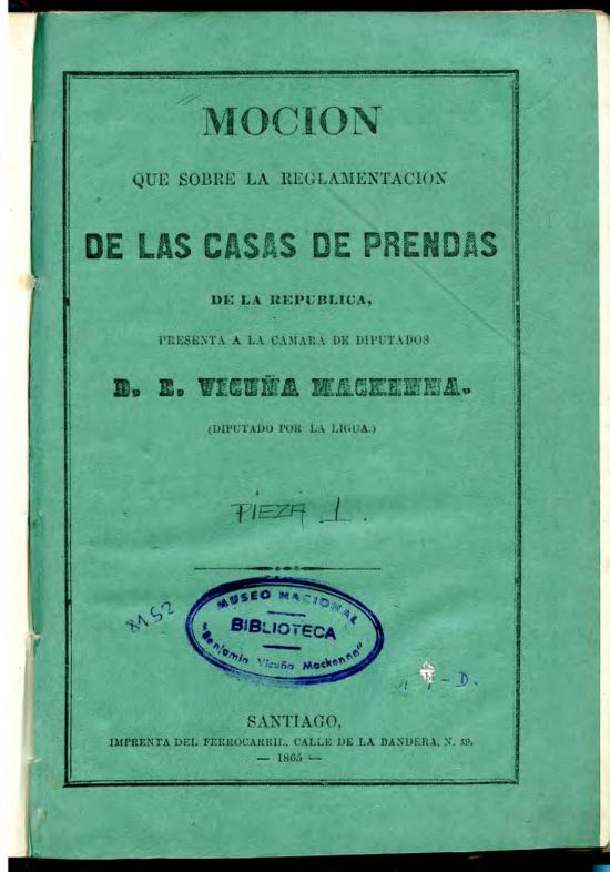 Moción sobre la reglamentación de las casas de prenda