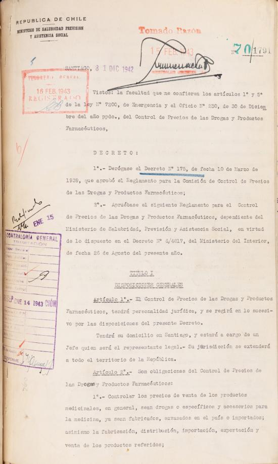 Decreto N.° 1791 del 31 de diciembre de 1942