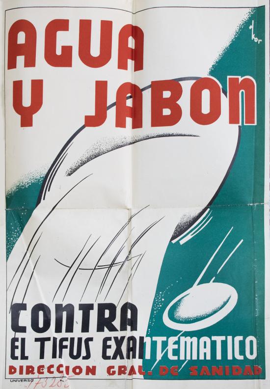 Afiche de difusión de las campañas de prevención del tifus exantemático impulsadas por la DGS, c. 1939