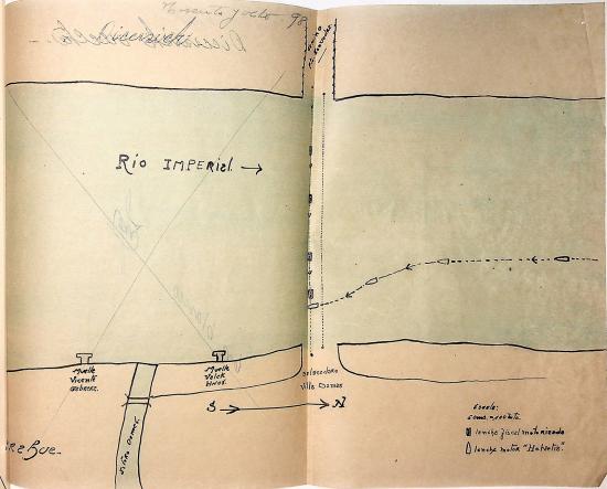 Croquis de la fiscalía naval del accidente de la lancha-motor Helvetia