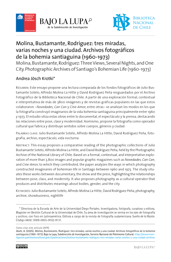 Archivos fotográficos de la bohemia santiaguina (1960-1973)