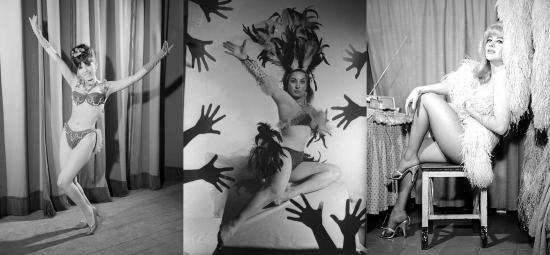 Fotografías de tres vedettes por Julio Bustamante, Alfredo Molina y David Rodríguez 