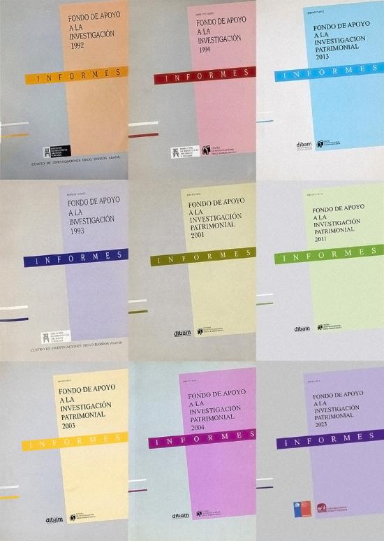 Portadas de las publicaciones del Fondo de Apoyo a la Investigación Patrimonial (FAIP)