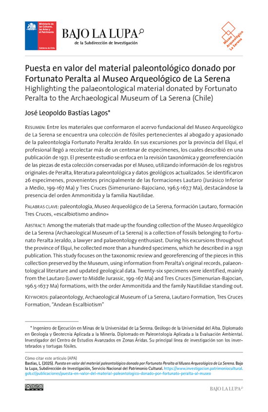 Puesta en valor del material paleontológico donado por Fortunato Peralta al Museo Arqueológico de La Serena