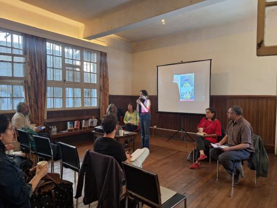 Presentadoras encuentro "Mujeres y Patrimonio. Prácticas de resguardo y gestión social del patrimonio en Valparaíso"