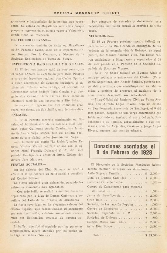 Revista Menéndez Behety. Tomo V, núms. 49-60, año 1928 (fragmento)