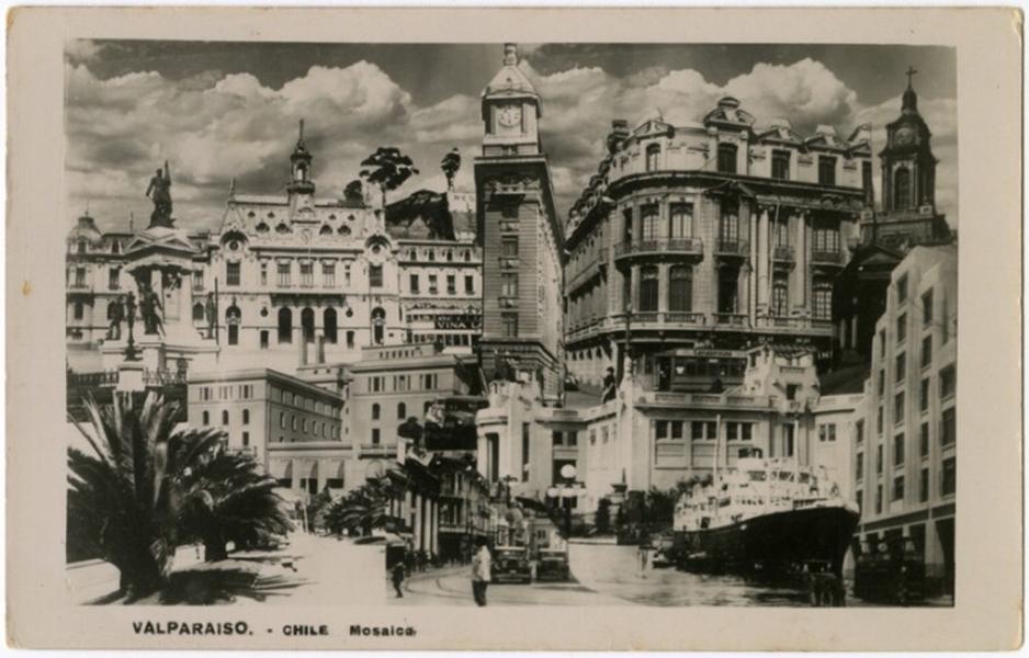Mosaico de la ciudad de Valparaíso, Chile.