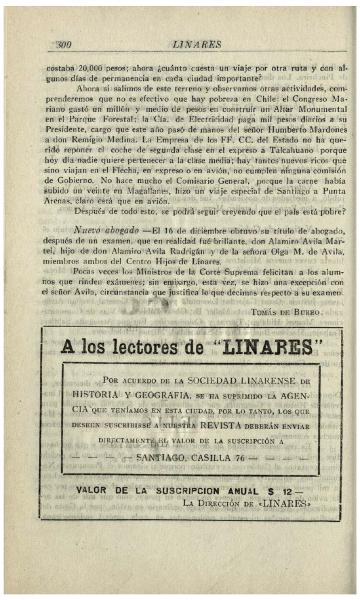 A los lectores de Linares