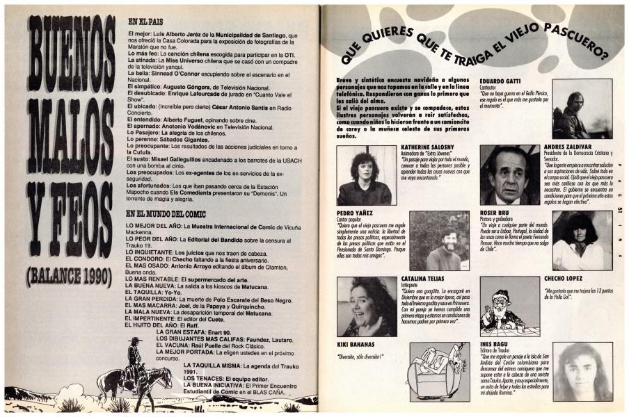 Buenos, malos y feos (balance 1990)/Qué quieres que te traiga el viejo pascuero