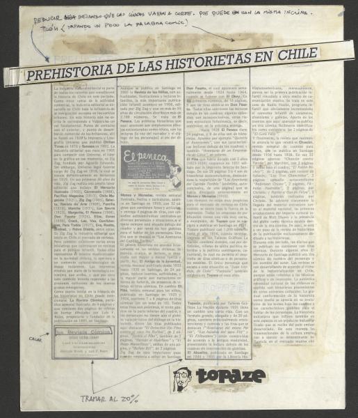 Historia del cómic prehistoria de las historietas en Chile. Revista Trauko n° 6, p.39